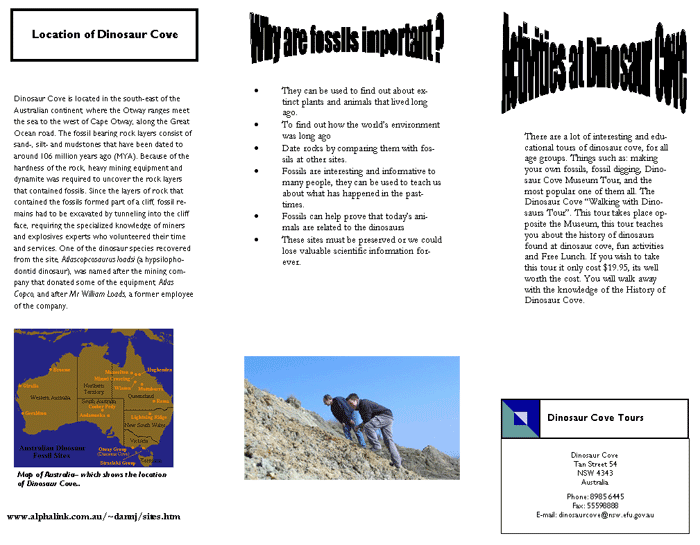Australian Fossil Site Brochure - Bailey